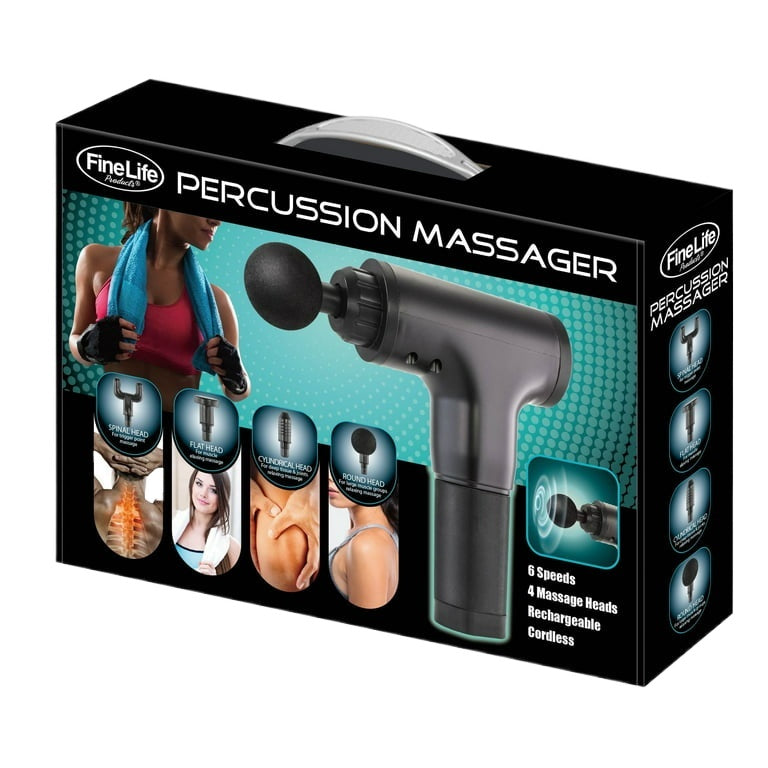 Handheld 6 in 1 Percussion Massage Gun with 4 Heads