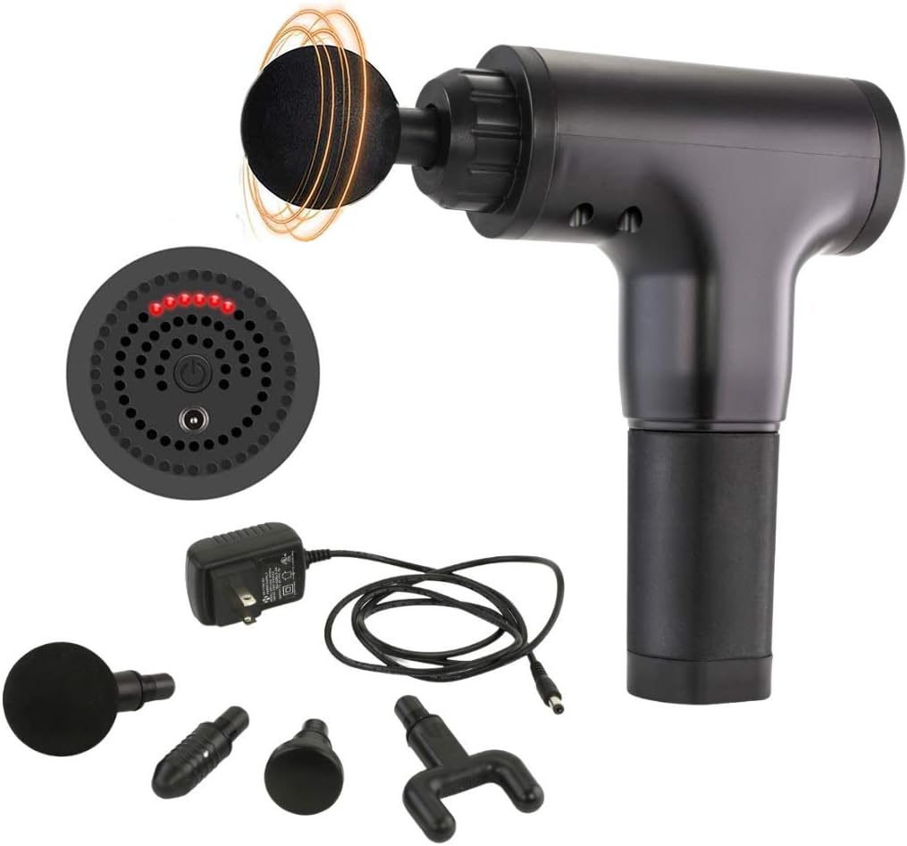 Handheld 6 in 1 Percussion Massage Gun with 4 Heads