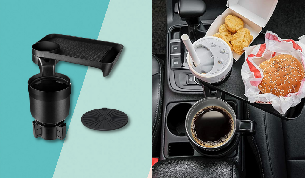 Car Cup Holder Tray 2 in 1