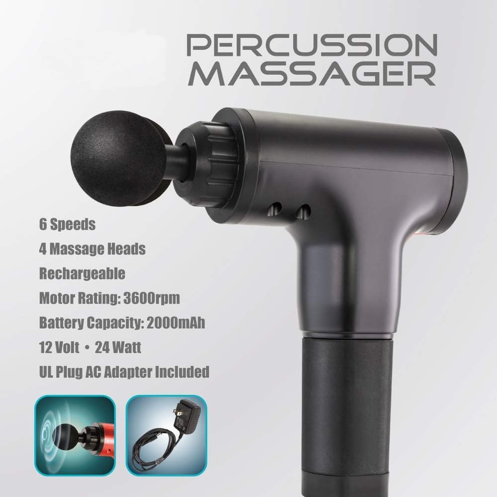 Handheld 6 in 1 Percussion Massage Gun with 4 Heads