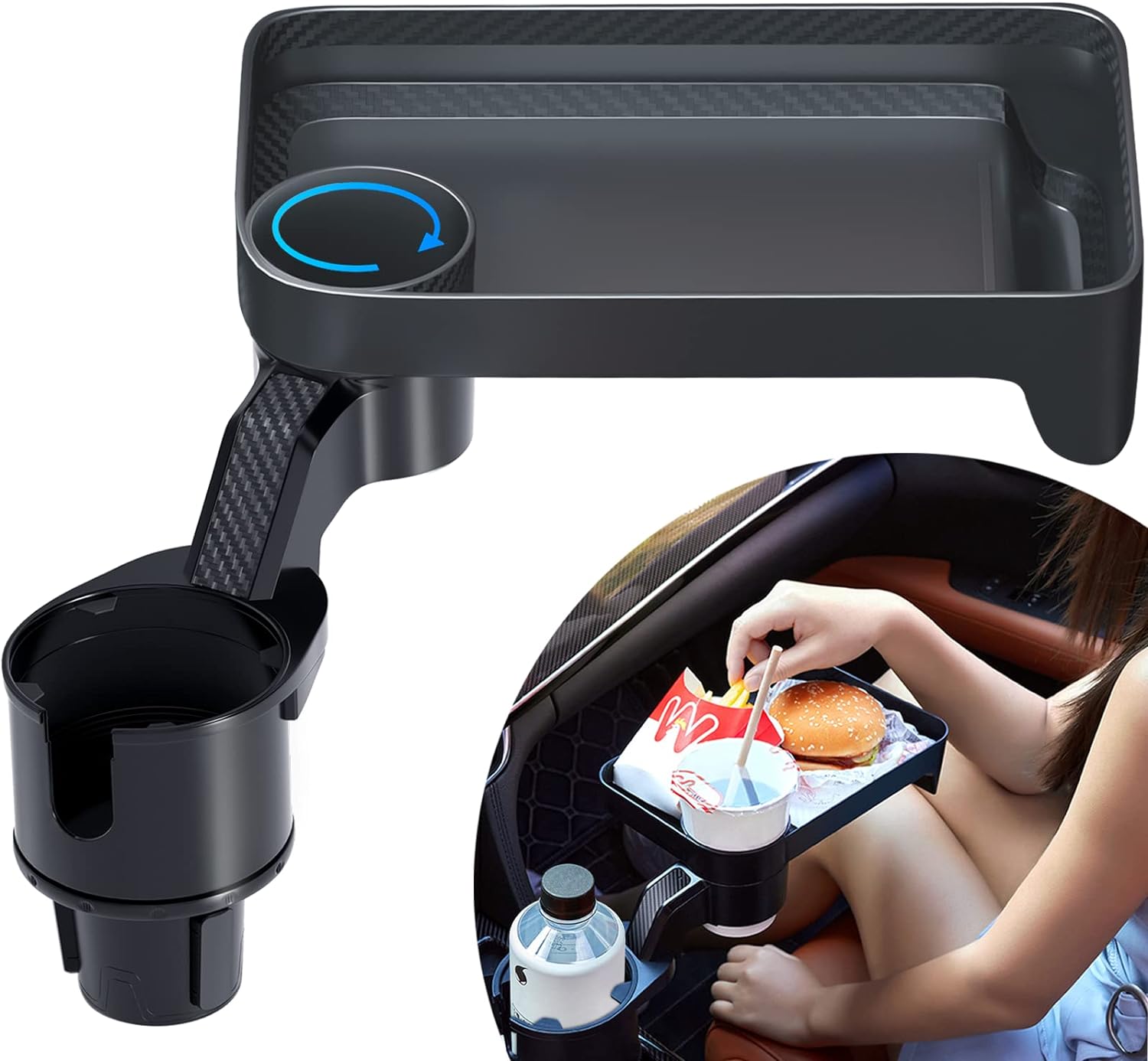 Car Cup Holder Tray 2 in 1