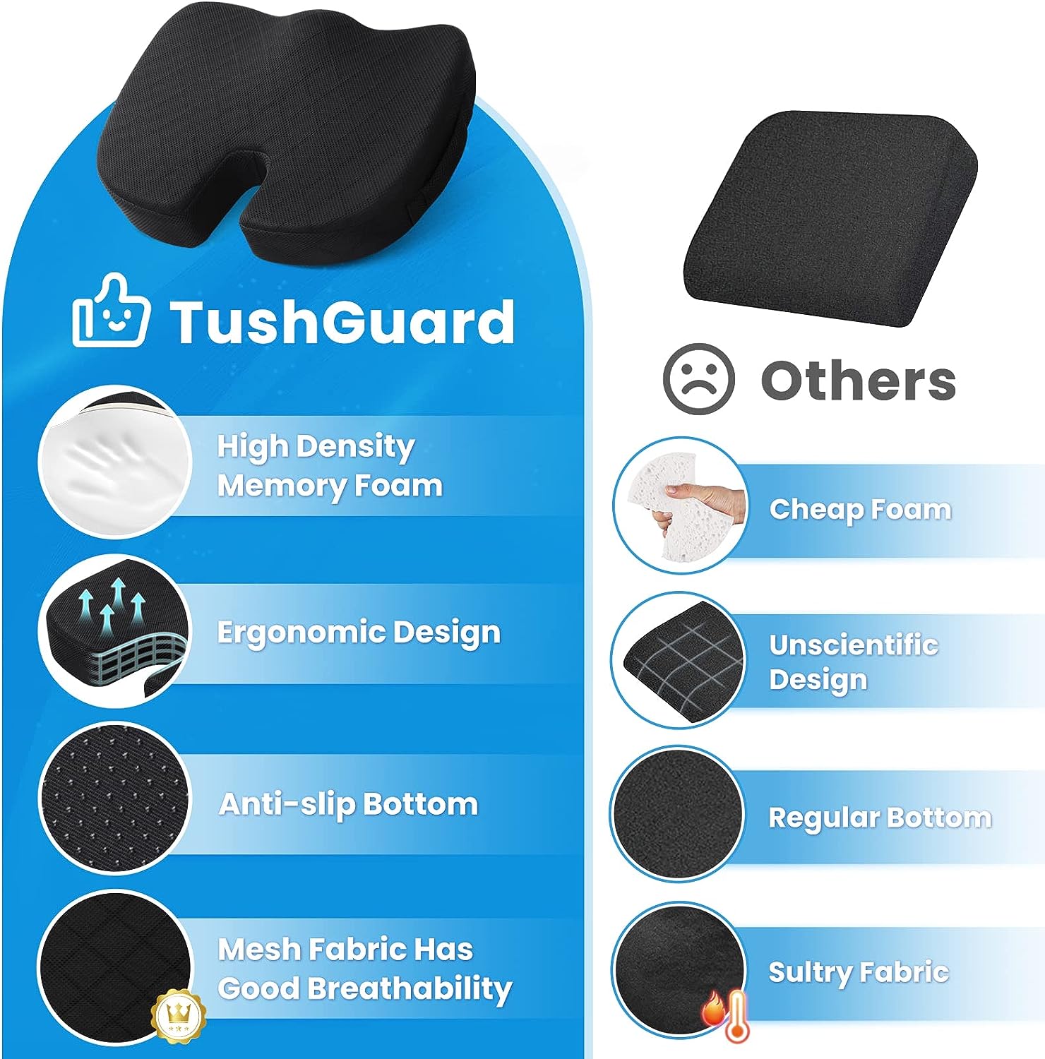 Car & Chair Seat Cushion Memory Foam
