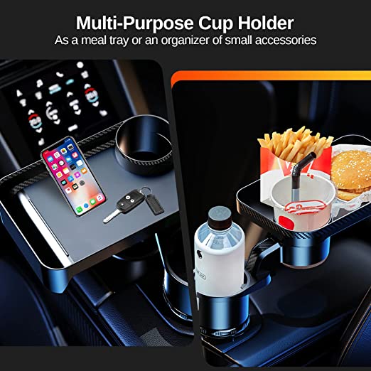 Car Cup Holder Tray 2 in 1