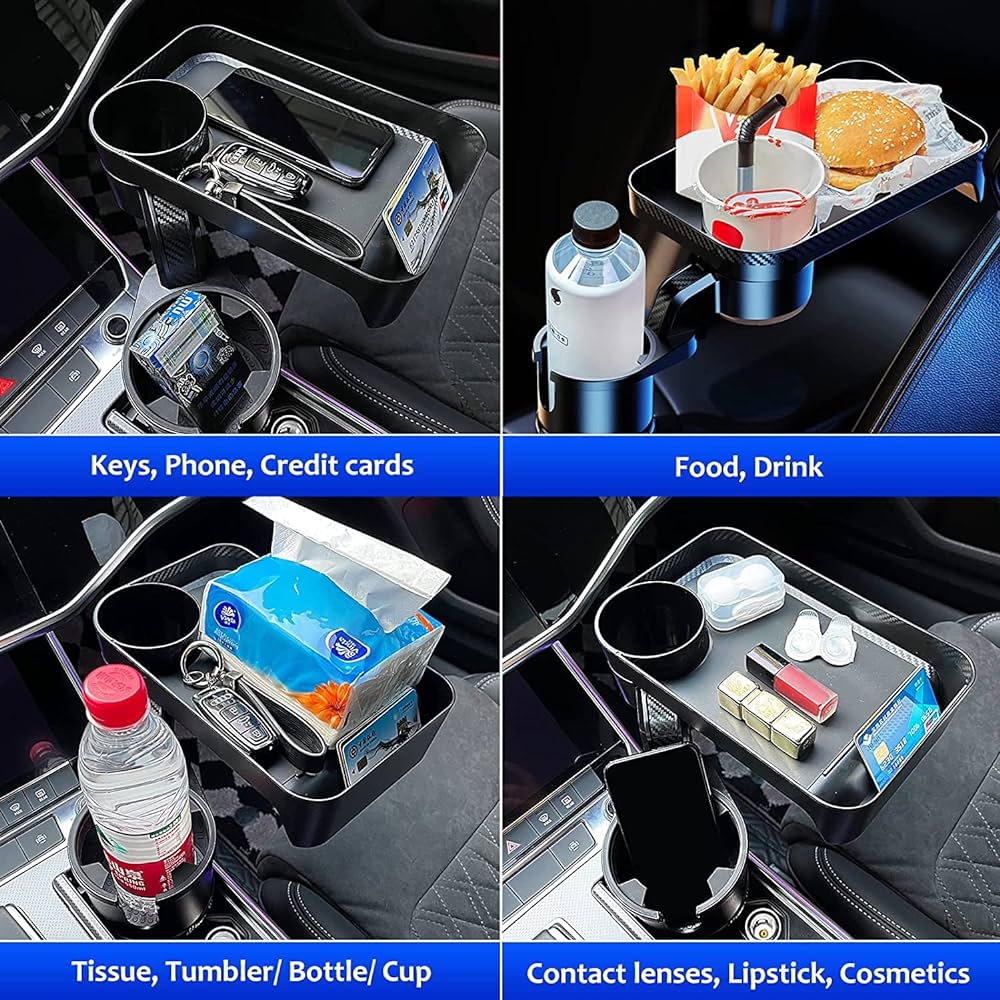 Car Cup Holder Tray 2 in 1