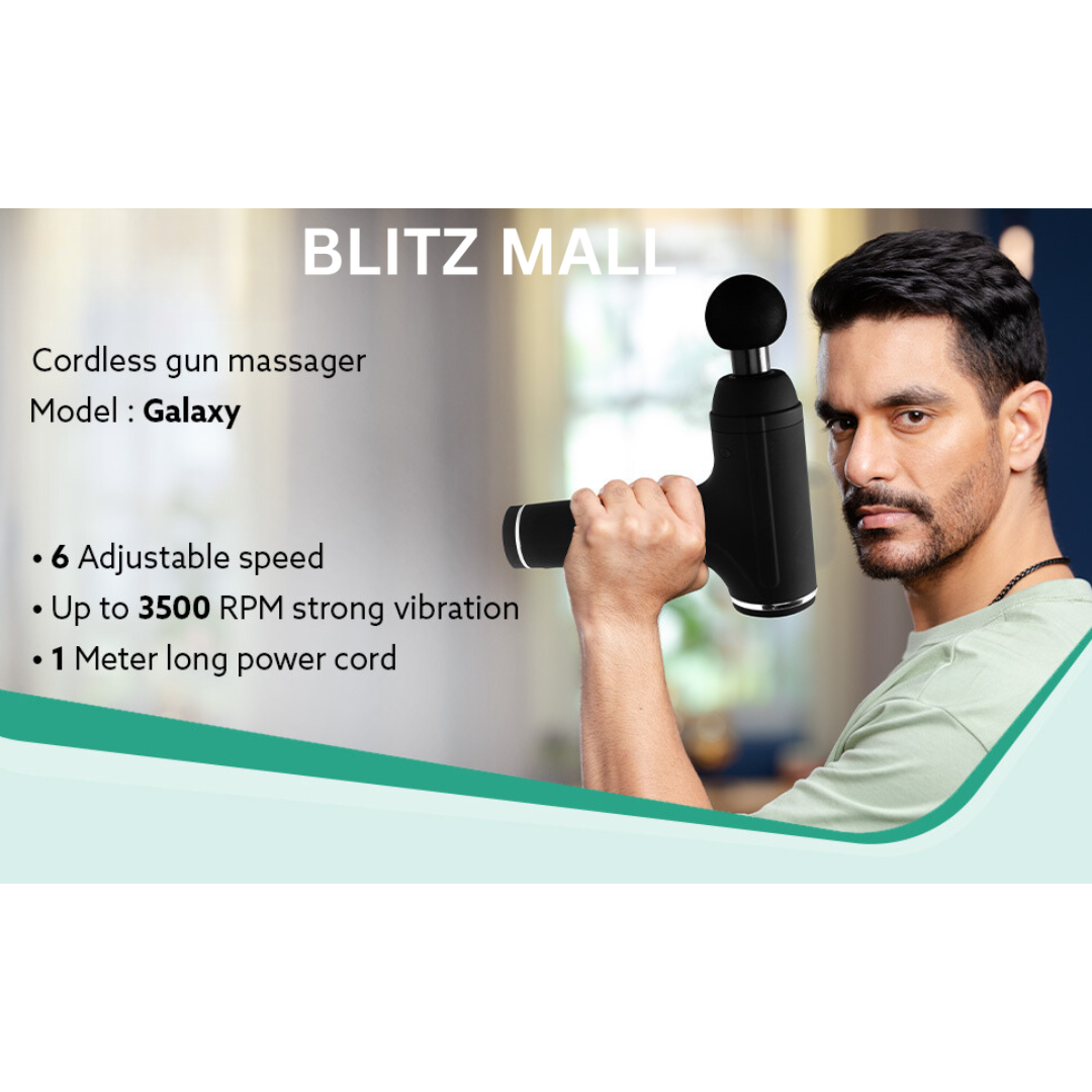 Handheld 6 in 1 Percussion Massage Gun with 4 Heads
