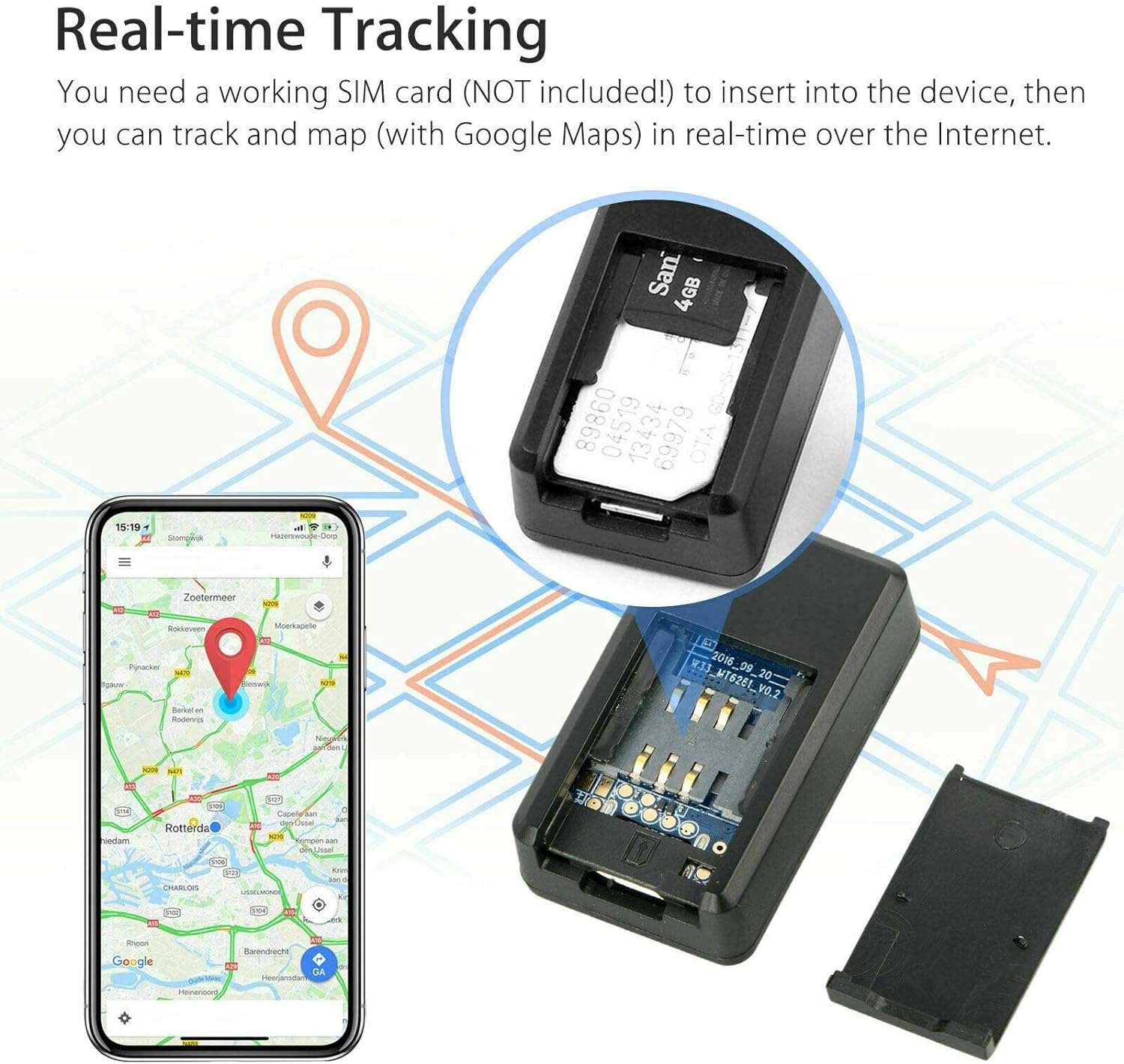 Mini Magnetic GPS Tracker for Vehicles with Real Time Car Locator