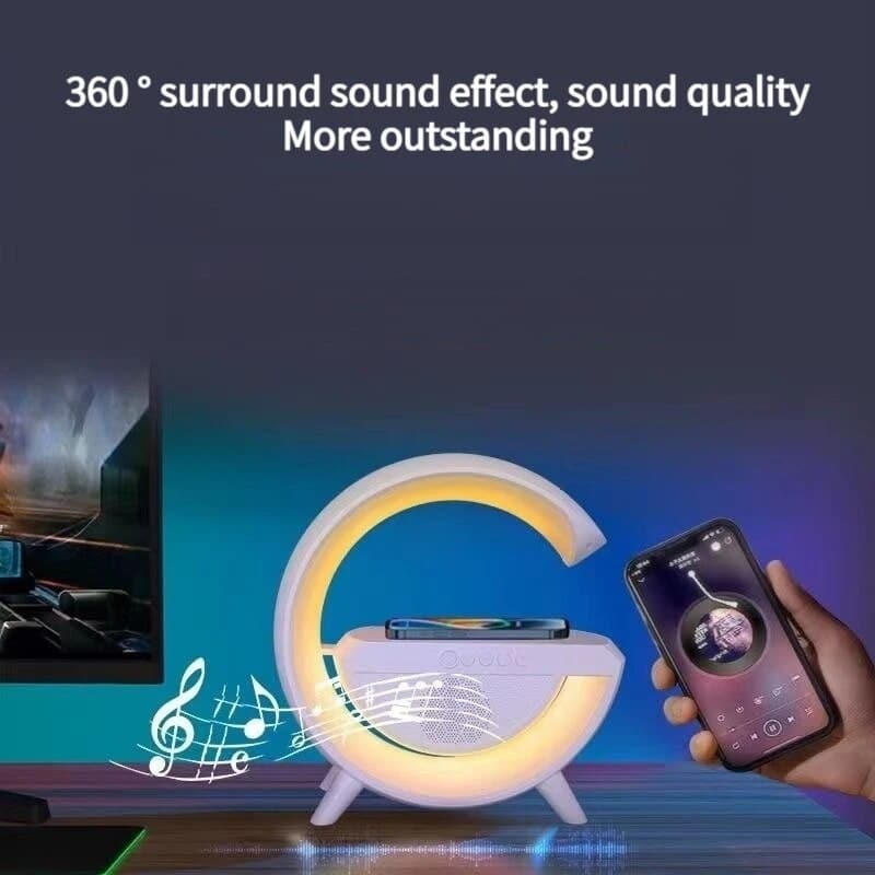 Google Shape LED Wireless Charging & Speaker Lamp